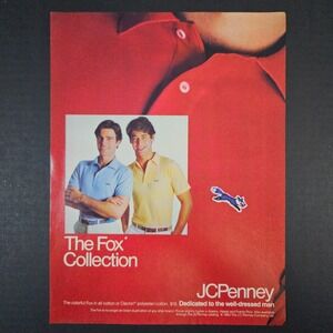 1983 JC Penney Fox Collection Vintage Print Ad Well Dressed Male Models Dacron